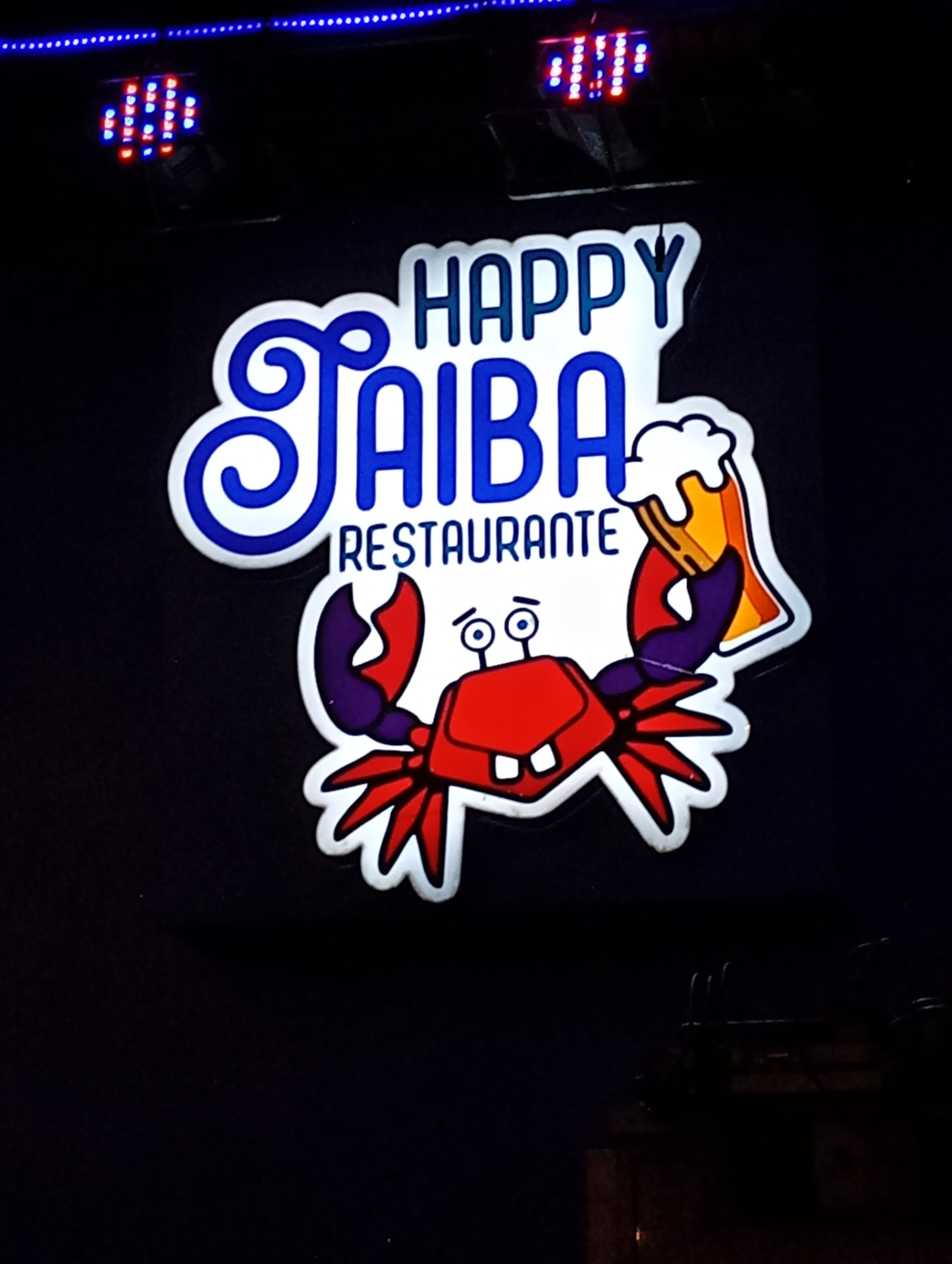 Letrero luminoso Happy Jaiba